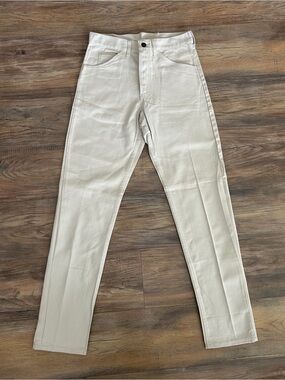 Vintage 70s Cream Denim Jeans Deadstock 29x32